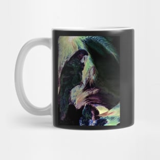 BLACK ABSTRACT COCKATOO DECO POSTER PALM PRINT TROPICAL ART DESIGN Mug